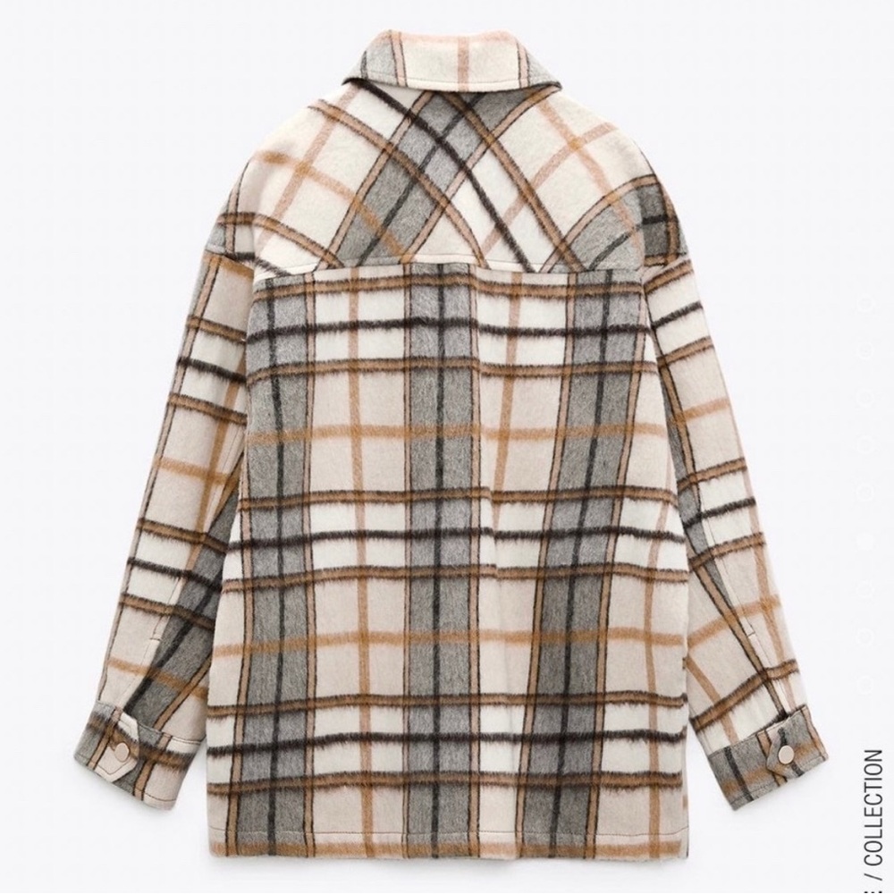 Zara Plaid Button-Up Shacket - Picture 2 of 10